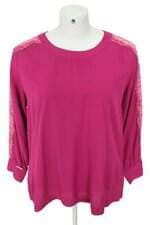blusa isis travagim feminina rosa com renda