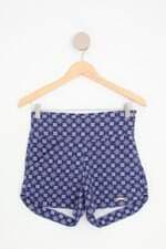 shorts beijo pintado feminino azul estampado