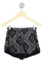 shorts You Com feminino preto estampado
