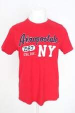 camiseta Aéropostale masculina vermelha com bordado