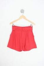 shorts autentique feminino vermelho com cinto