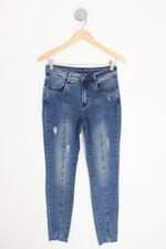 calça jeans flor de lis feminina azul