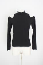 blusa diva class feminina preta com recortes