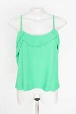 regata celestine feminina verde com babado