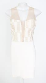 vestido Colcci feminino off white com tule