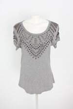 blusa viber feminina cinza com aplique