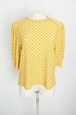 blusa zara feminina amarela estampada