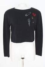 blusa Zara feminina preta com strass