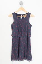 vestido Hering kids estampado com forro e plissado