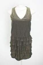 vestido gregory feminino dourado com brilho e sobreposição