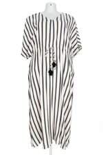 vestido Ashua feminino listrado com faixa na cintura