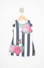 vestido bika kids estampado com renda e strass