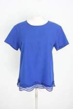 blusa cheroy feminina azul com renda