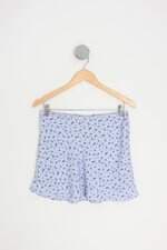 saia divided feminina azul floral com forro