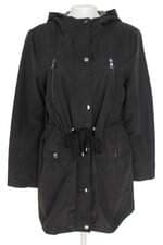 parka Renner feminina preta com ajuste por elástico e cinto