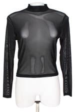 blusa Riachuelo feminina preta com transparência