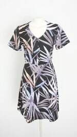 vestido aishty feminino estampado com faixa na cintura