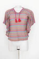 blusa l'été feminina listrada com aplique e tassel