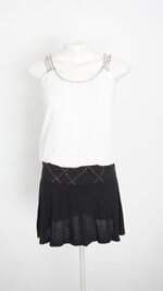 vestido afghan feminino estampado com aplique e recortes