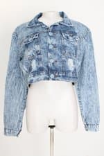 jaqueta cropped feminina azul