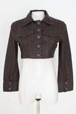 jaqueta cropped feminina marrom