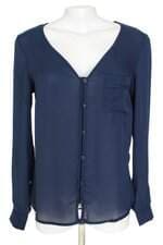 camisa c.o.x & co feminina azul com transparência