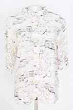 camisa Renner feminina estampada com barra mullet