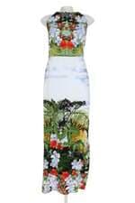 vestido feminino estampado com fenda e meio forro