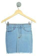 saia jeans peg & vest feminina azul