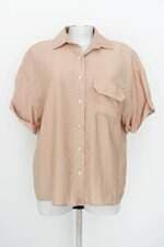 camisa laguna feminina bege com barra mullet