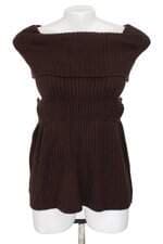 blusa de tricõ queluz feminina marrom com sobreposição