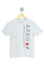 camiseta Aéropostale juvenil cinza com silk