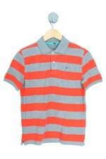 camisa polo Tommy Hilfiger kids listrada com bordado