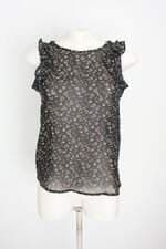 blusa terranova feminina estampada com babado e transparência