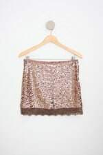 saia covo feminina marrom com forro e renda