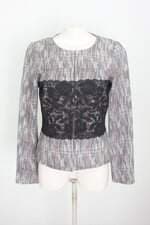 casaco ginestra feminino estampado com renda e ombreira