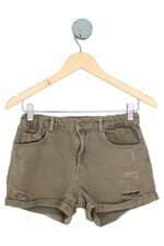 shorts Zara kids verde com barra italiana e cós com elástico