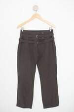 calça de tecido animale feminina marrom
