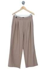 calça social stradivarius feminina bege com pregas