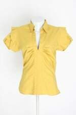 blusa a|k urban feminina amarela com recortes
