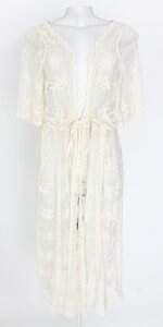 saída de praia loverly feminina off white com bordado