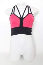 top esportivo divino corpo feminino bicolor com recortes