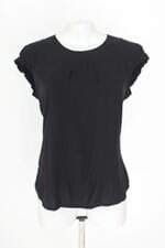 blusa arrojado feminina preta com pregas