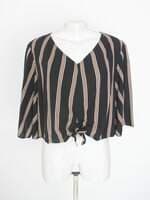 cropped feminino preto listrado