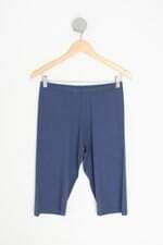 bermuda de pijama fit feminina azul com cós com elástico