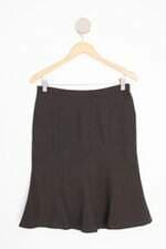saia hapanema feminina marrom com forro e peplum