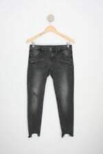 calça jeans zara feminina cinza