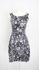 vestido zara feminino estampado com forro e pregas