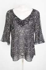 blusa all side feminina estampada com transparência