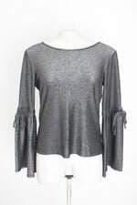 blusa manga longa marisa feminina preta com brilho